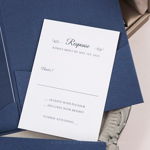 Classic Chic Monogram Clear Acrylic Pocket Wedding Invitations CWIA263 - Clear Wedding Invites